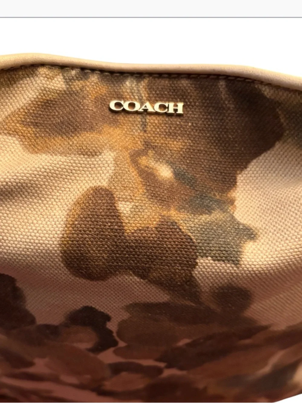 Coach Floral Botanical Canvas with Leather Trim Hobo Shoulder Bag 28322.
